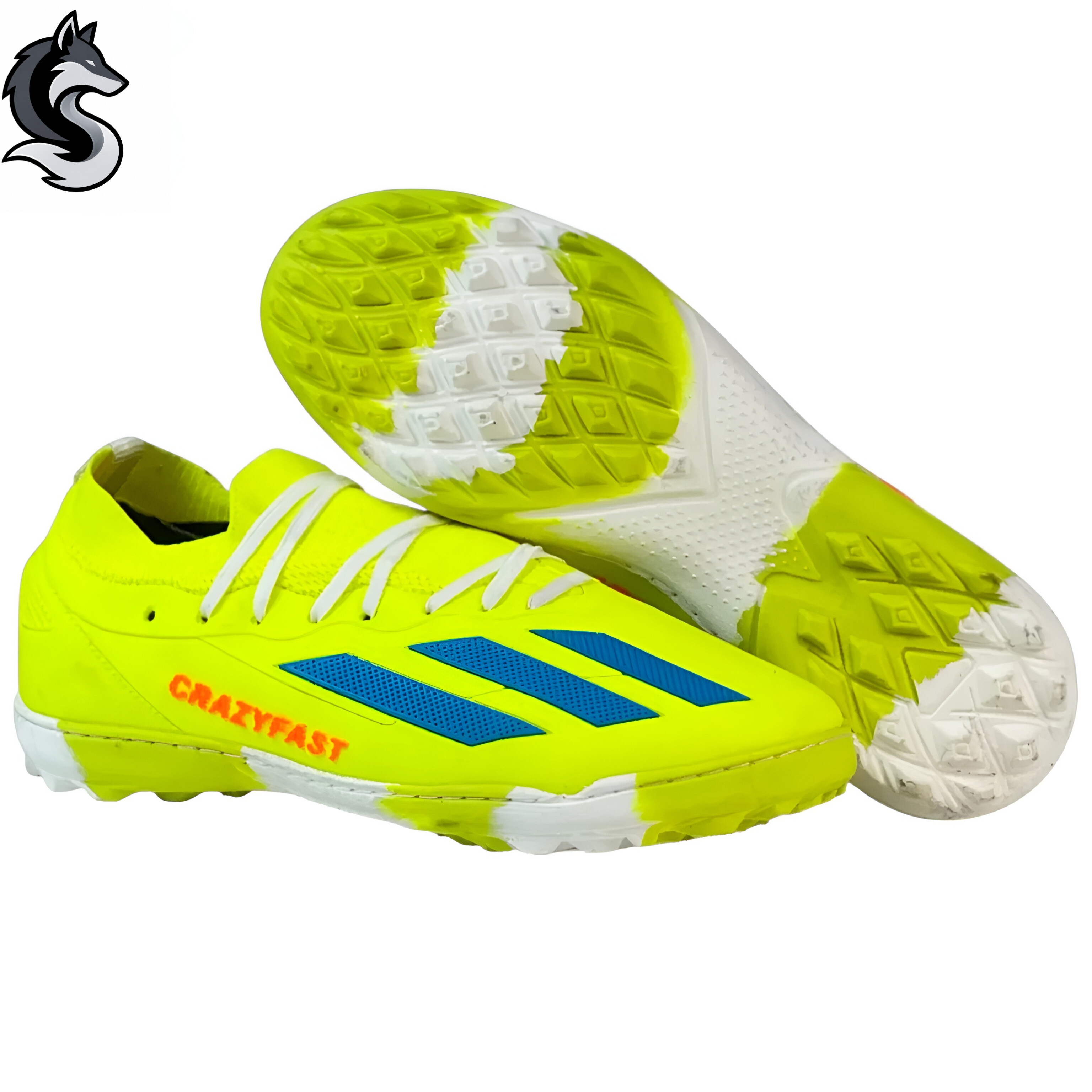 کفش فوتبال ریز استوک آدیداس کریزی فست Adidas Crazyfast زیره TPU استخوانی دهنه بافتی مدل کتانی چمن مصنوعی بزرگسالان